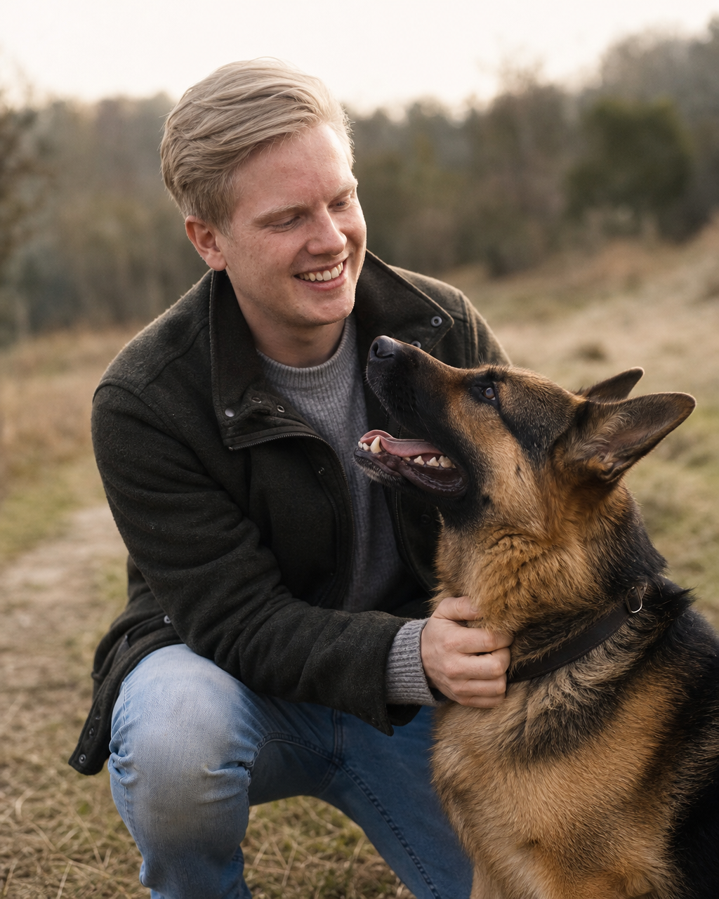 Cedric Nitsch mit Hund